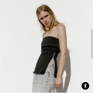 Zara black zipper top